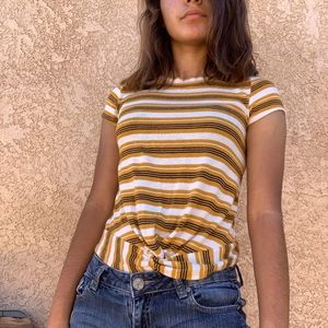 Trendy Js Yellow striped Blouse